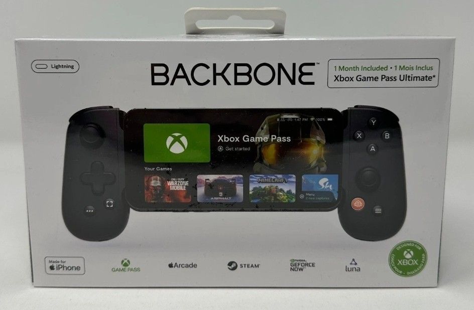 New Backbone BB-02-B-XW One-Lightning, Mobile Gaming Controller for iPhone Black