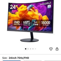 24” Curved Monitor And LED Keyboard And Mouse