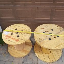 Wooden Spool Round Garden Table