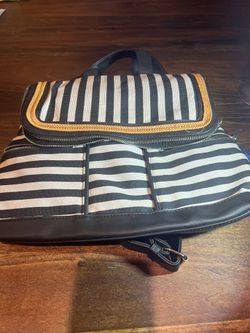 Blue And Cream Striped Backpack 