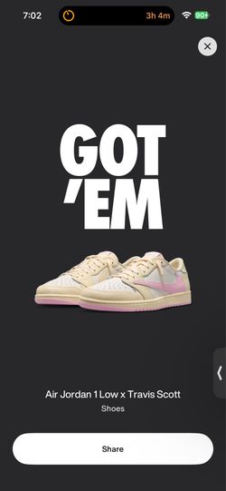 Travis Scott 1low- Shy pink