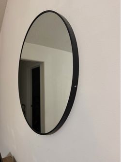 Large Modern Black Round Wall Mirror | Metal Frame