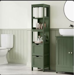 Tall Narrow Bathroom Storage Tower Cabinet