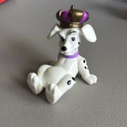 McDonald’s 101 Dalmatians Plastic Figurine Toy - Spotted Dog, Crown, Collar - Moveable Head