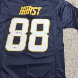 Hayden Hurst Signed Autograph Custom Jersey - Beckett Coa - LA Chargers