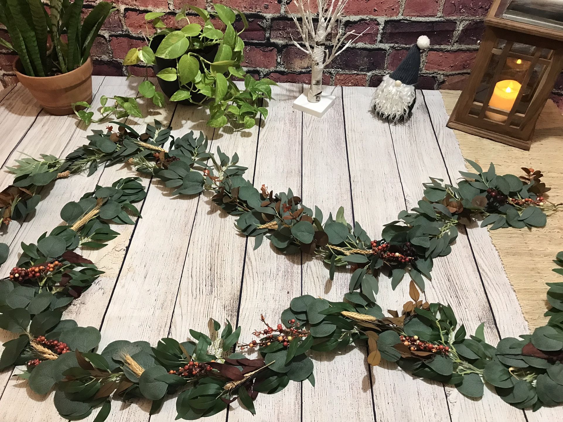 2 Six ft. Natural Looking Hand Crafted Eucalyptus Garlands