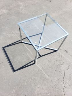 Square chrome side table