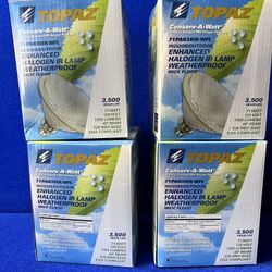 Lot of 4 Light Lamps, 71PAR38IR/WFL Indoor And Outdoor Halogen Weatherproof. 71 Watts E26 Base 1350 Lumens.