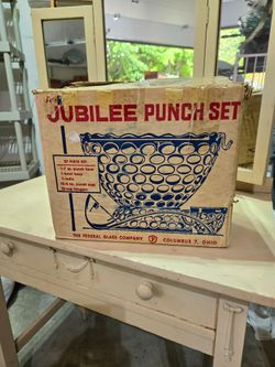 1950s/60s Federal Glass Jubilee Punch Set