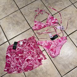 Pink Hearts Bikin- Wild Fable Swim