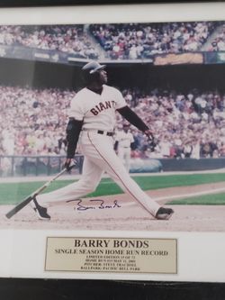 Authentic Autographed Numbered Barry Bonds Home Run Record