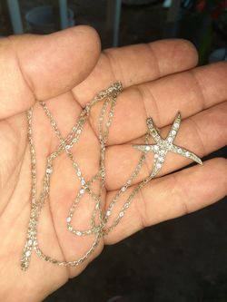 Ladies silver chain with star fish