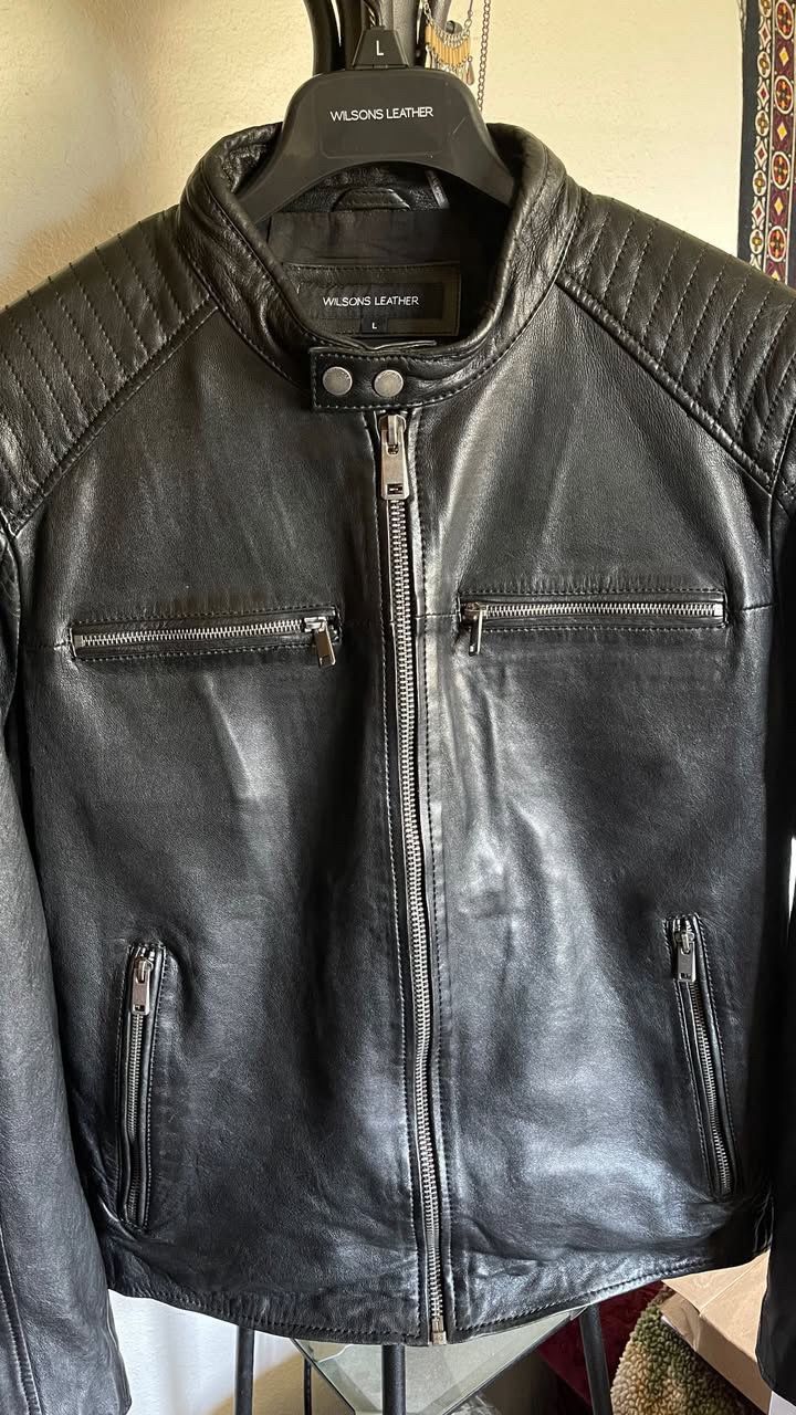 Brand New, Never Been Worn/used Genuine Wilson’s Leather Moto Jacket, Men’s, Black, Large