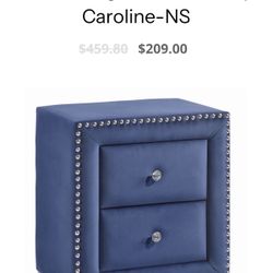 Blue Velvet Nightstand