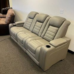 Backtrack Gray Power Reclining Sofa