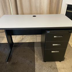 Office Desk And File Cabinet 