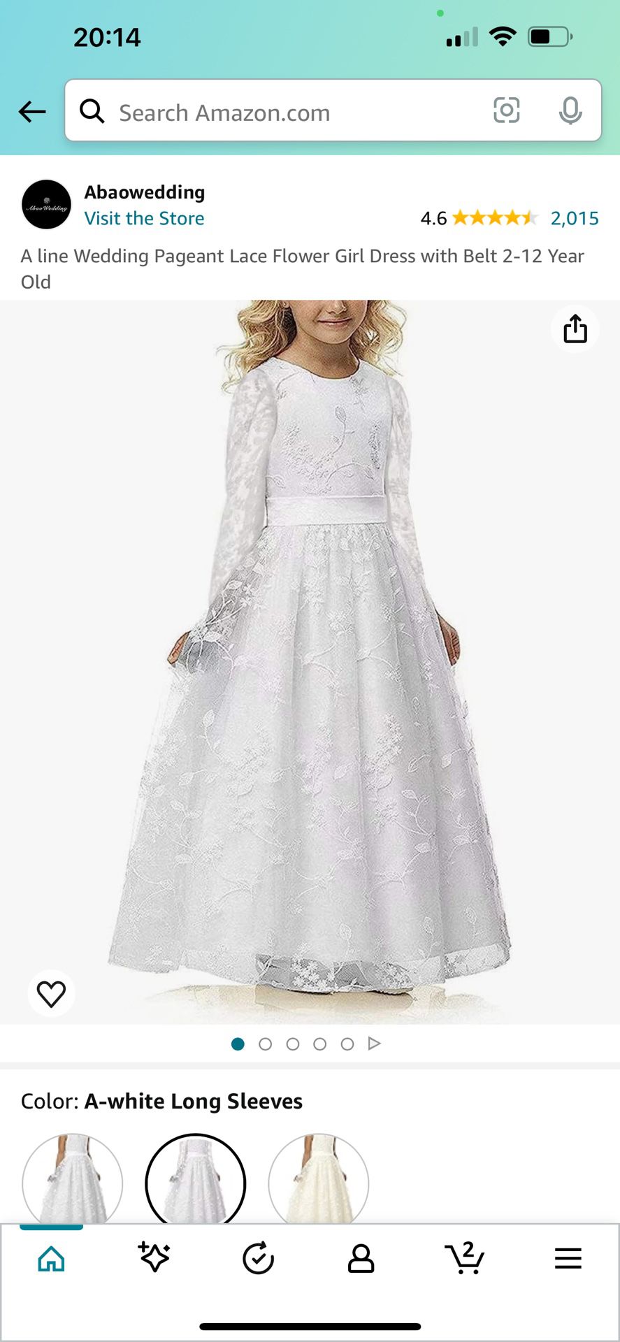 A line Wedding Pageant Lace Flower Girl Dress with Belt 2-12 Year Old
