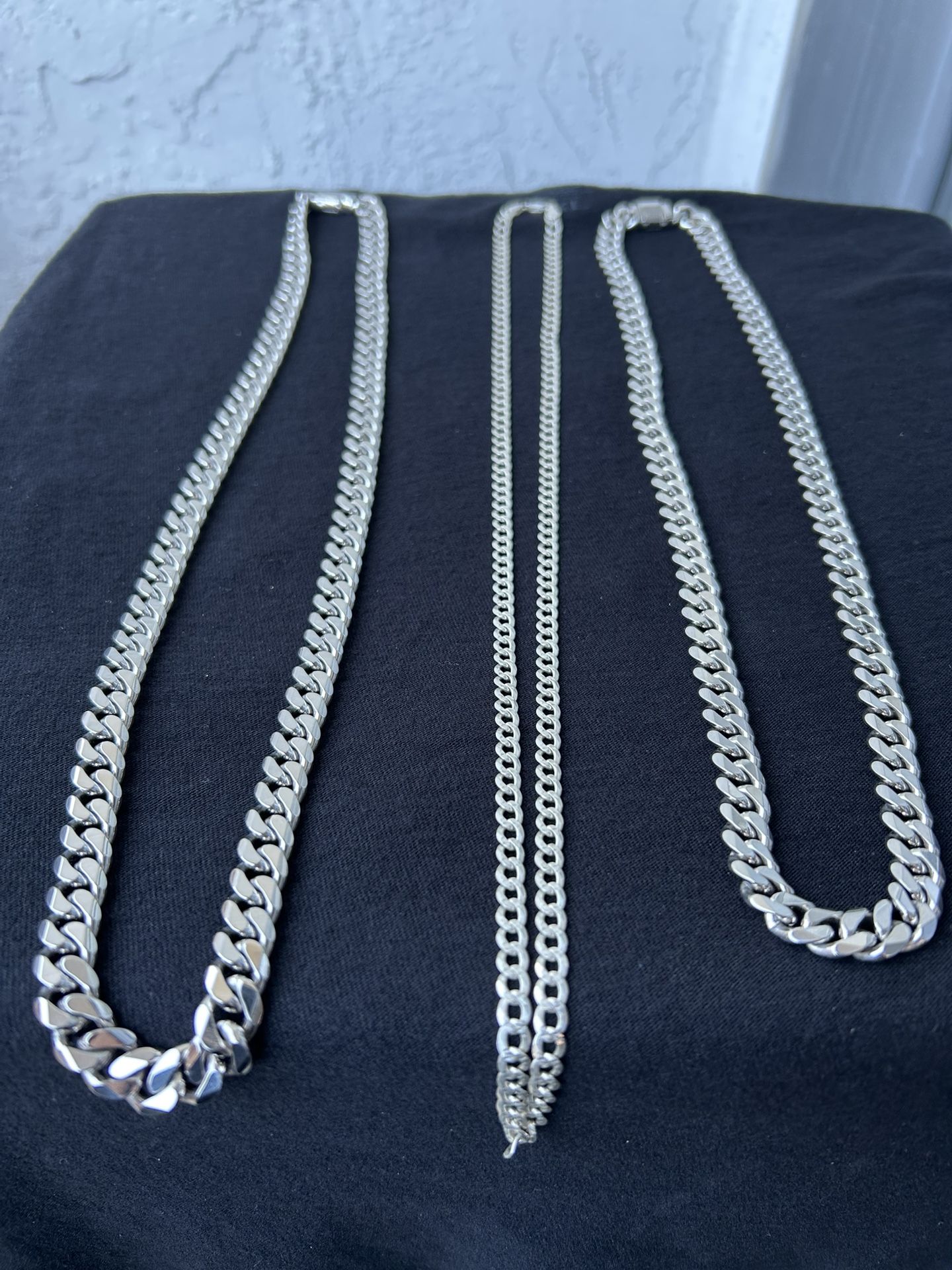 925 Silver Cuban Link Chains
