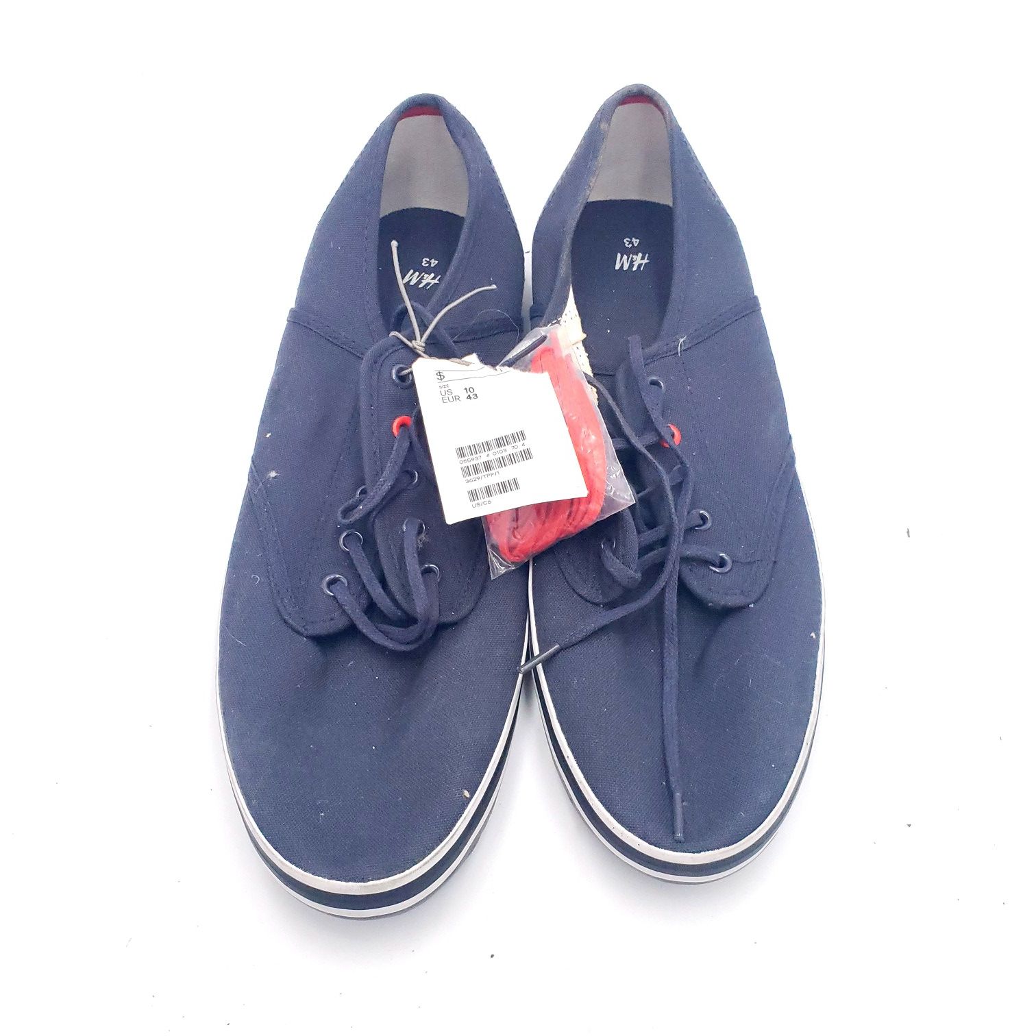 H&M Mens Sneakers Blue Canvas Lace Up 10