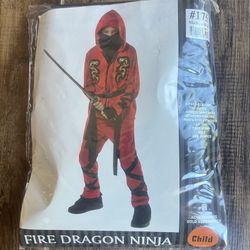 Halloween costume - Fire Dragon Ninja child size medium (8-10)