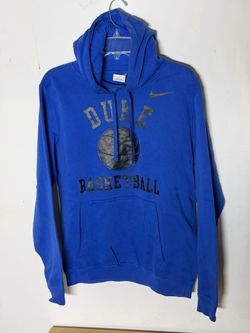 Nike Duke Blue Basketball Hoodie Pullover Men’s Medium Black Logo