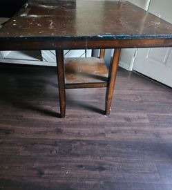 Dark Wood Square Table with chairs