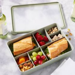8 Compartment Large Plastic Snack Bento Box - Figmint™: Recycled PET, Dishwasher & Microwave Safe