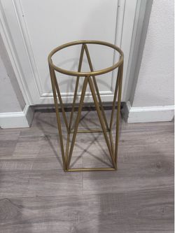 Gold Metal Geometric Plant Stand – 18.5” Tall x 8”