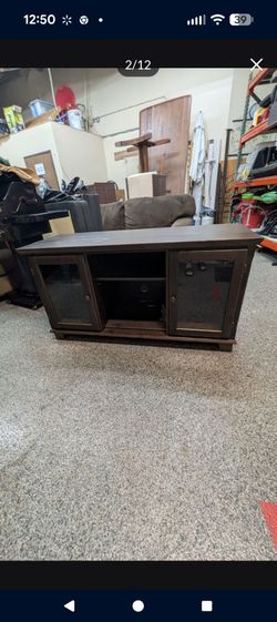 Ikea Makor TV console  w/ glass doors.