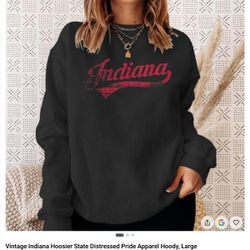 Black Indiana distressed sweatshirt