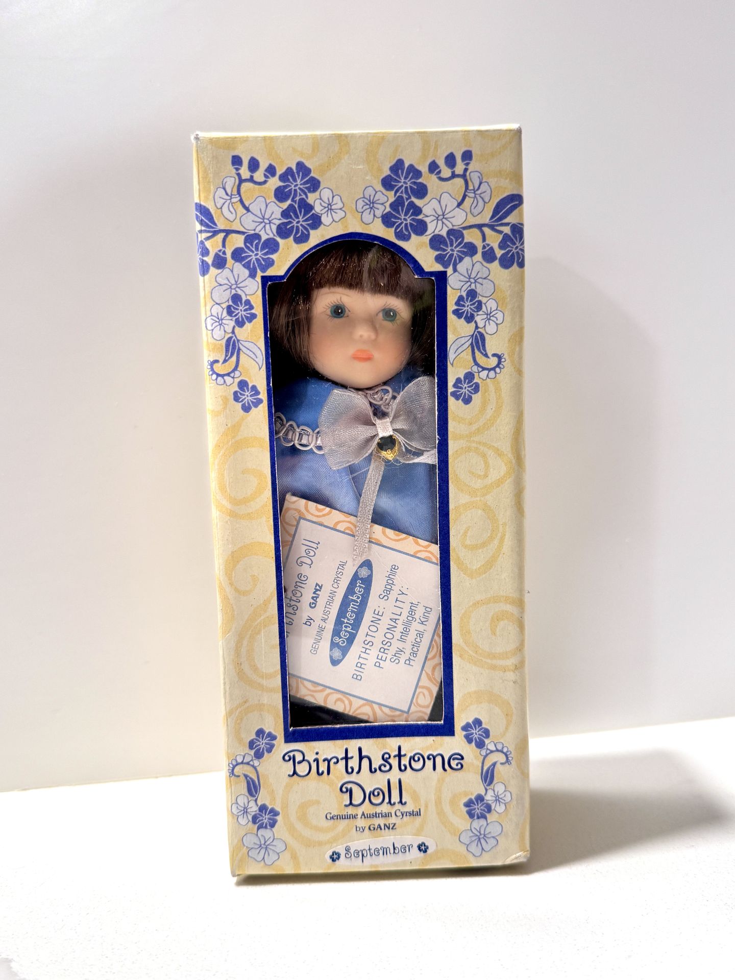 Ganz September Birthstone Doll Sapphire Austrian Crystal Girl w/ Box