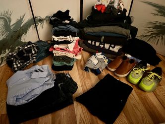 33 items, 2 pairs of shoes boy clothes size 6-8
