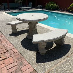 Classical Outdoor Concrete Patio Furniture Table/Bench