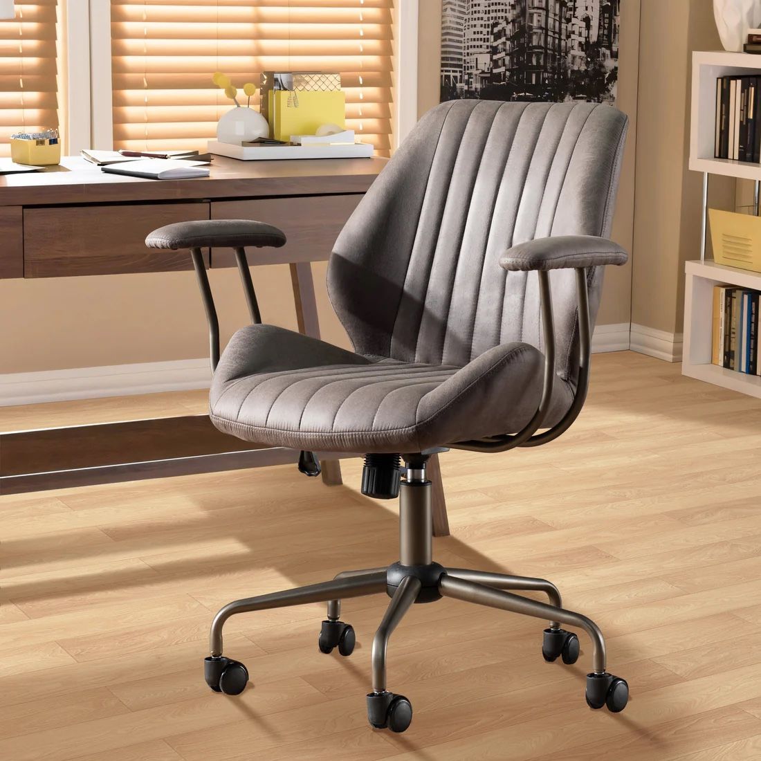 OVIOS Office Chair Suede Fabric for Executive and Home Office Ergonomic Chair