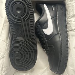 Nike Air Force 1 Low Supreme Black White Size 8.5 New