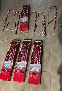 Christmas Lights, Pre-Lit Candy Canes