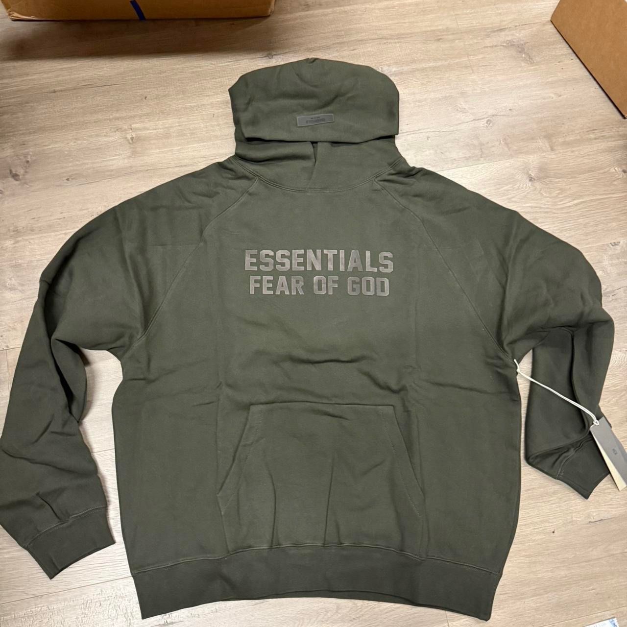 Authentic Fear of God Essentials Hoodie Faded Off Black Brand New Piece