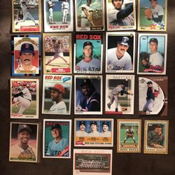 21 Boston Red Sox Mixed Lot Of Baseball Cards GC