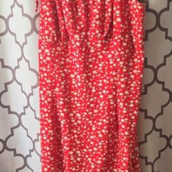 Ladies Red Floral Sundress