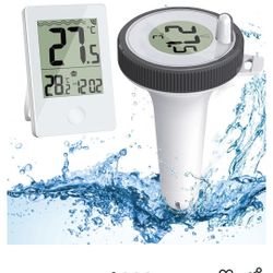 Wireless Digital Floating Pool Thermometer with IPX8 Waterproof, Easy Read Outdoor/Indoor Temperature Monitor for Swimming Pools, Hot Tubs, Small Pond