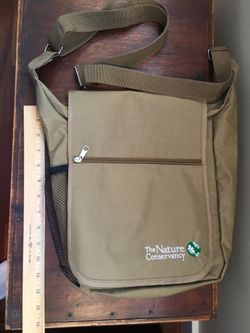 Tan/ Olive Canvas Crossbody Bag with