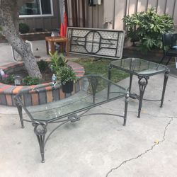 Beautiful Glass Coffee Table and End Table