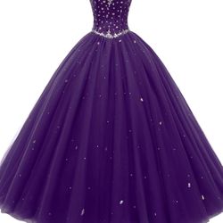 Purple Gown/ Black Hoop Skirt 