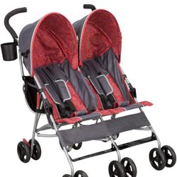 Delta Children LX Side by Side Stroller - with Recline, Storage & Compact Fold, Grey