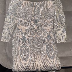 Sequin Dress With Beige Undertone