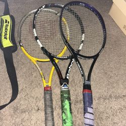 Tennis Bag & 3 Racquets 