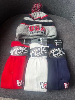 USA Athletics Socks and Beanie