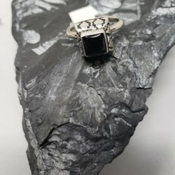 Onyx Filigree Sterling Silver Ring