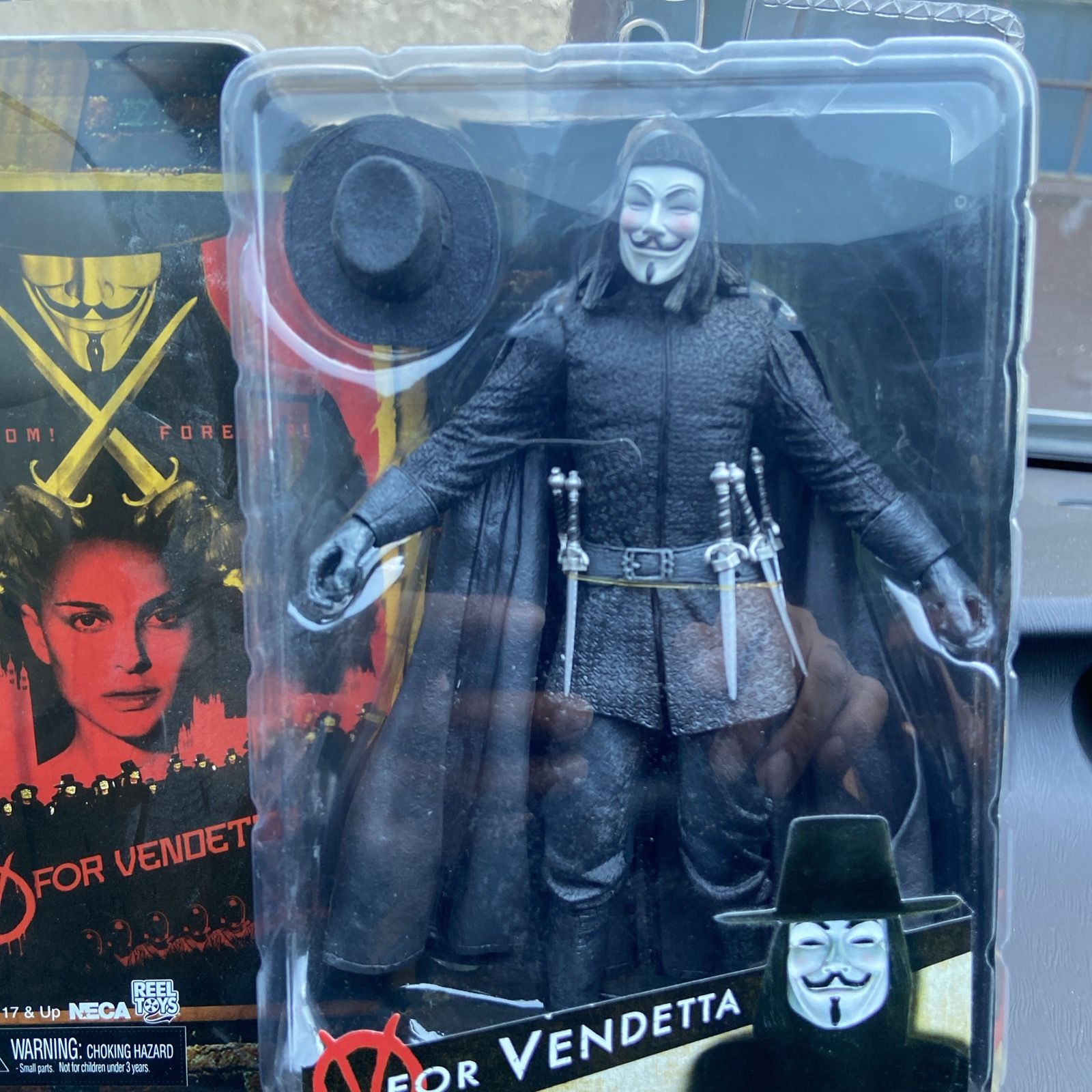 NECA V for Vendetta Reel Toys 7.5" DC Comics 2006 Removable Accesories Sealed