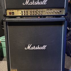 Marshall JCM 2000 Triple Super Lead TSL 100 Guitar Tube Amp Head With Marshall JCM 900 Lead 1960 4x12 Cab Cabinet